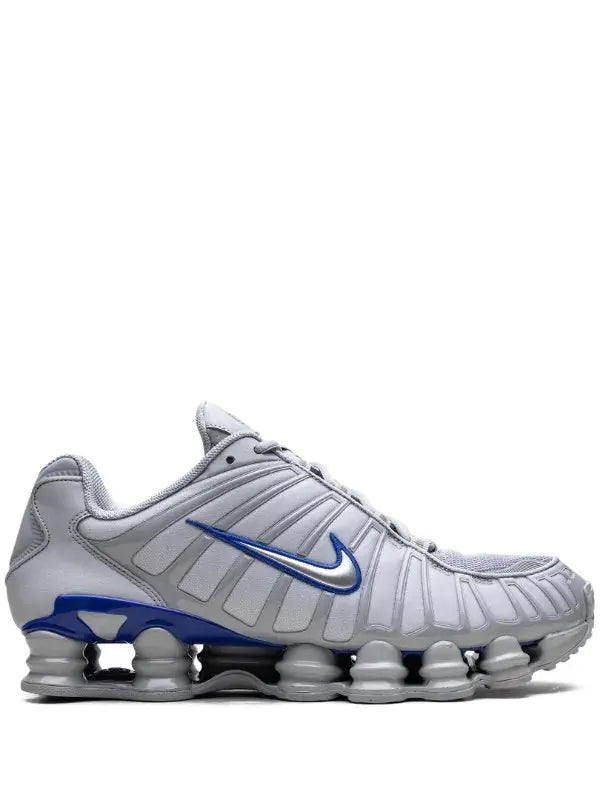 Urban Pulse Sneakers – Gray Silver with Blue Accent (Streetwear Edition) Shox TL
