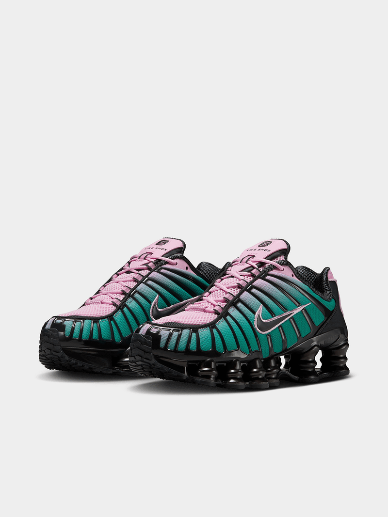 Vibrant Striped urban Sneakers-Teal & Pink edition Shox TL