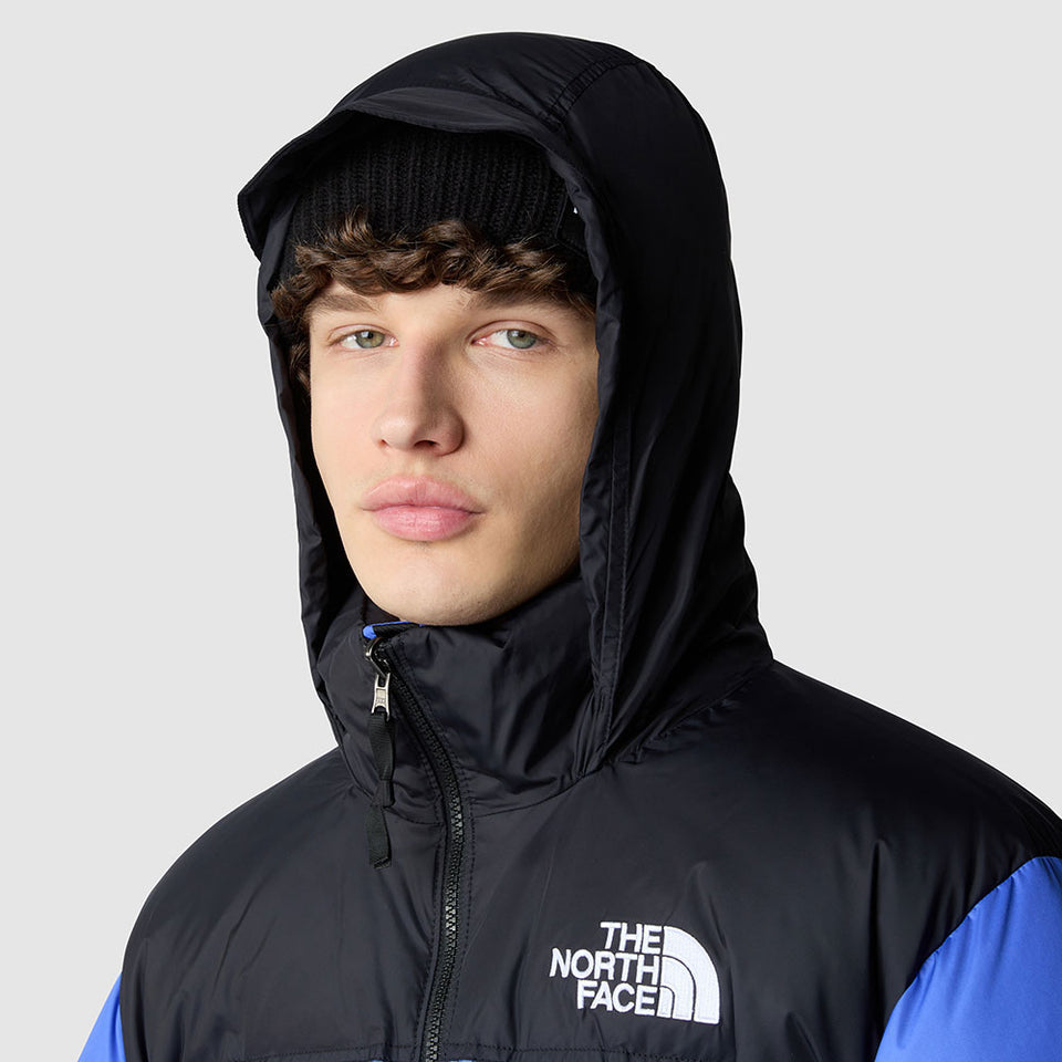 Retro Colorblock Puffer Jacket - Royal Blue/Black