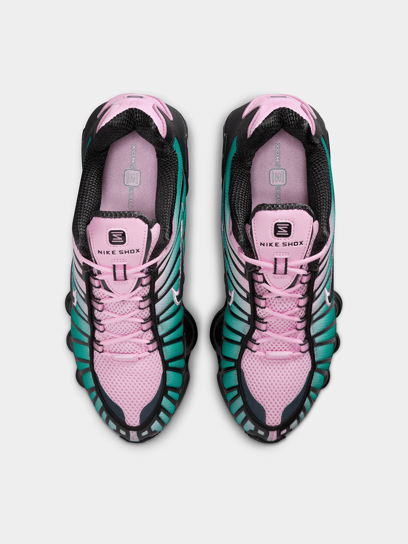 Vibrant Striped urban Sneakers-Teal & Pink edition Shox TL