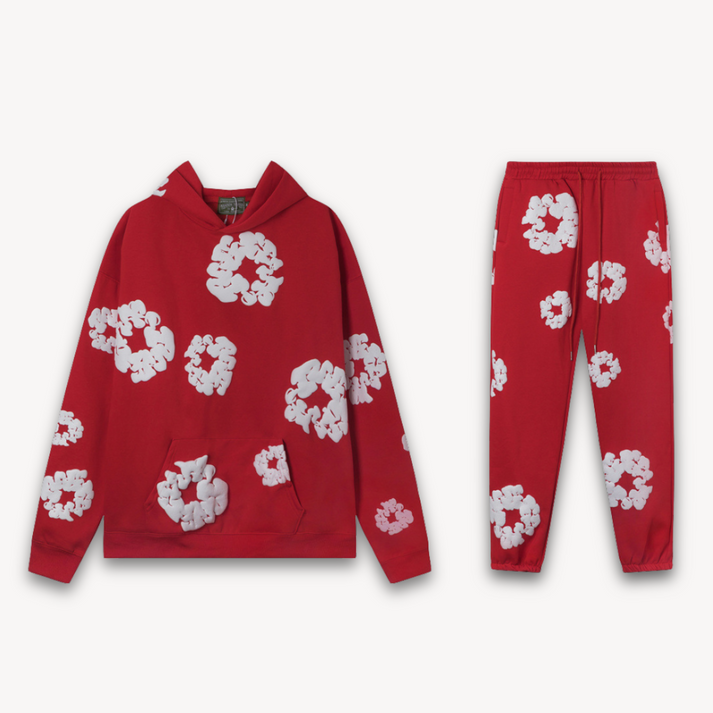 Heavyweight Streetwear Tracksuit - Red