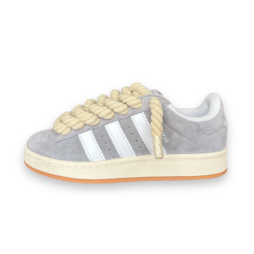Suede Skate Sneakers - Grey + Cream Laces