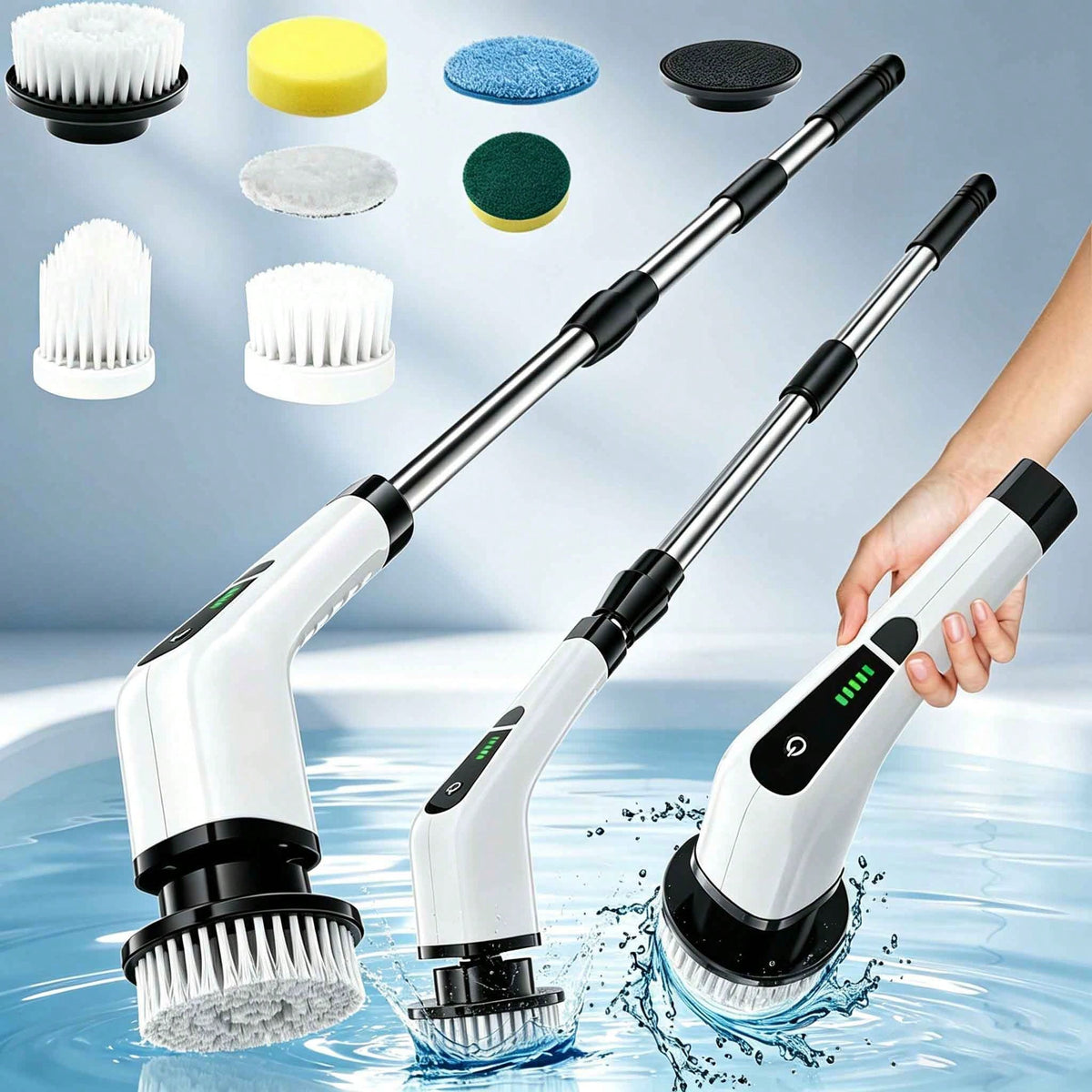 Cordless Electric Spin Scrubber – Rechargeable Bathroom & Home Cleaning Brush