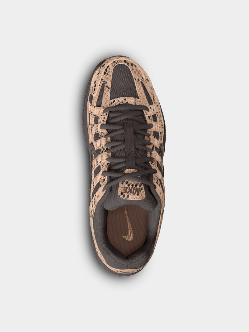 Retro Running Sneakers - Brown Snake Print
