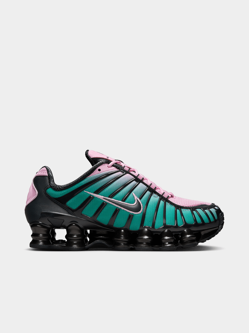 Vibrant Striped urban Sneakers-Teal & Pink edition Shox TL