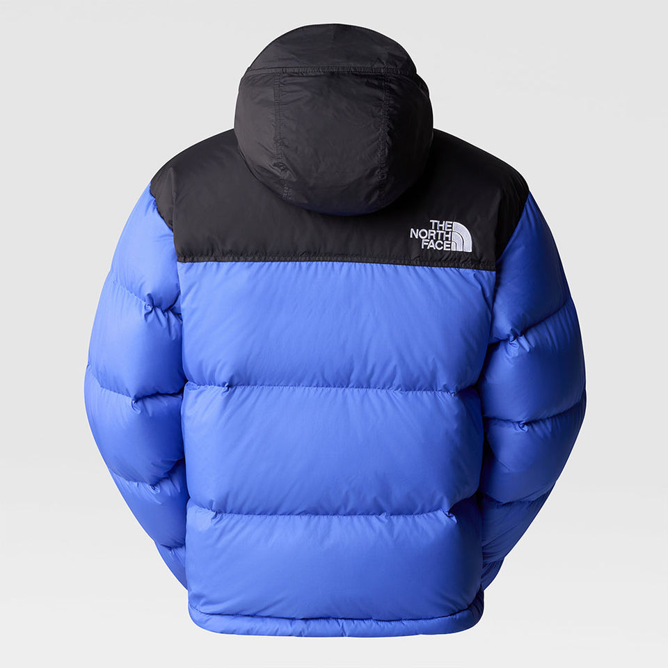 Retro Colorblock Puffer Jacket - Royal Blue/Black