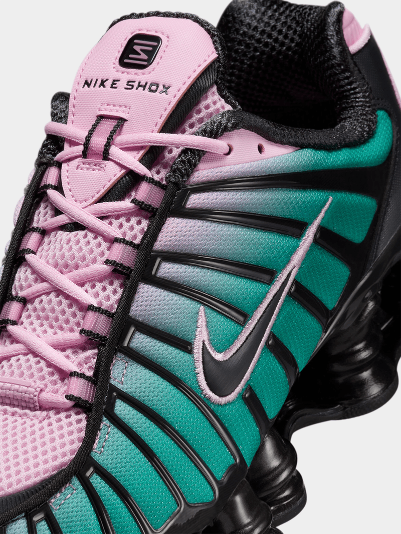 Vibrant Striped urban Sneakers-Teal & Pink edition Shox TL