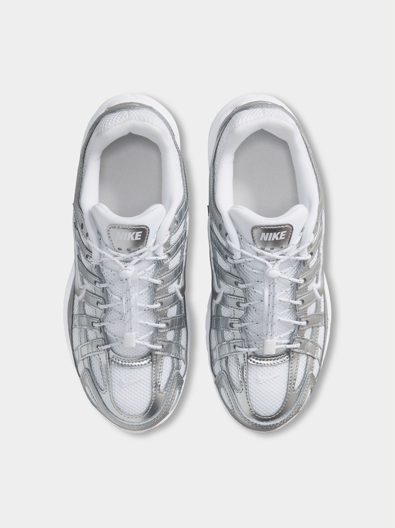 Retro Running Sneakers - Silver White