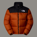 Retro Colorblock Puffer Jacket - Burnt Orange/Black