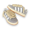 Suede Skate Sneakers - Grey + Cream Laces