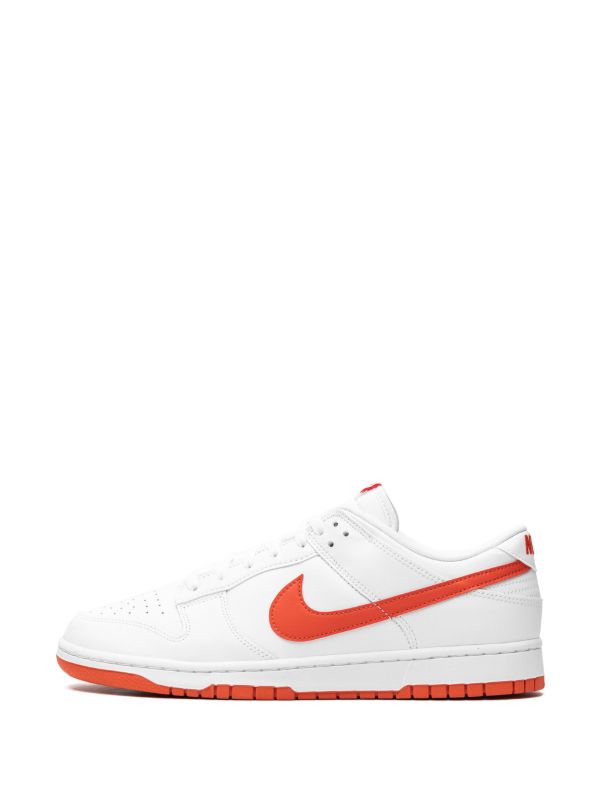 Low-Top Streetwear Sneakers - White Orange