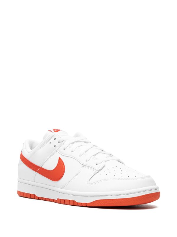 Low-Top Streetwear Sneakers - White Orange