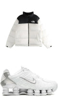 Winter Streetwear Bundle - Black Puffer Jacket + White Tech Runner