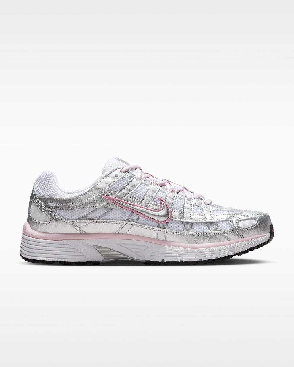 Retro Running Sneakers - White Pink Silver