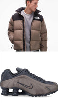 Winter Streetwear Bundle - Taupe Colorblock Puffer + Tech Runner