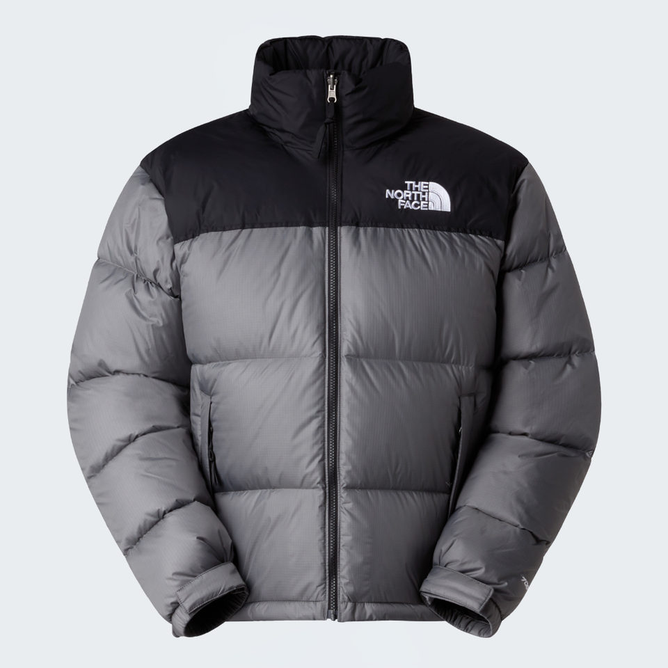Men's Retro Colorblock Puffer Jacket - Grey/Black