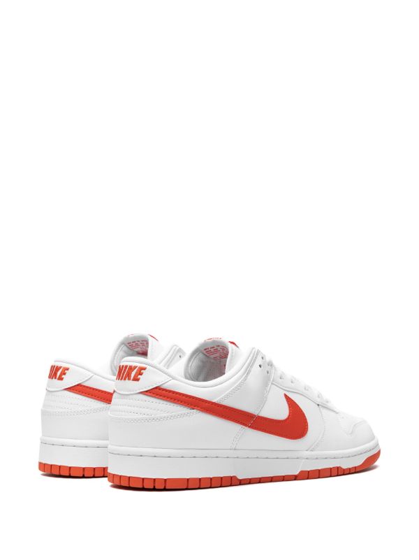 Low-Top Streetwear Sneakers - White Orange