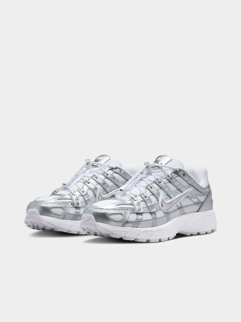 Retro Running Sneakers - Silver White