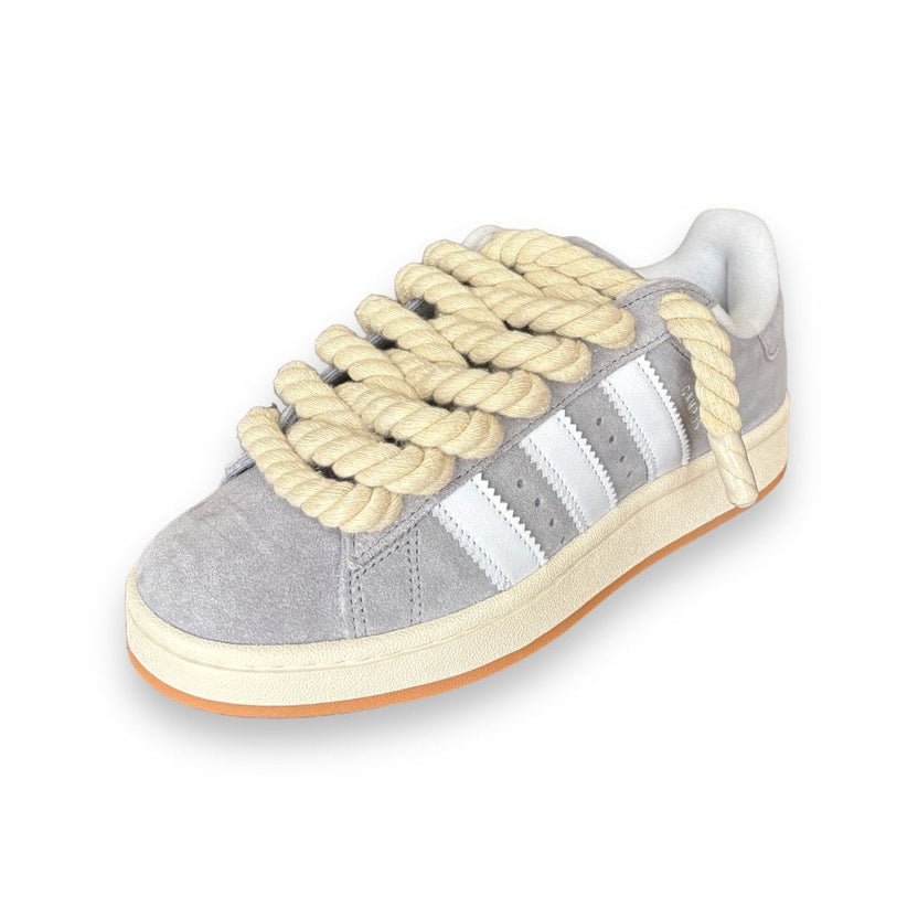 Suede Skate Sneakers - Grey + Cream Laces