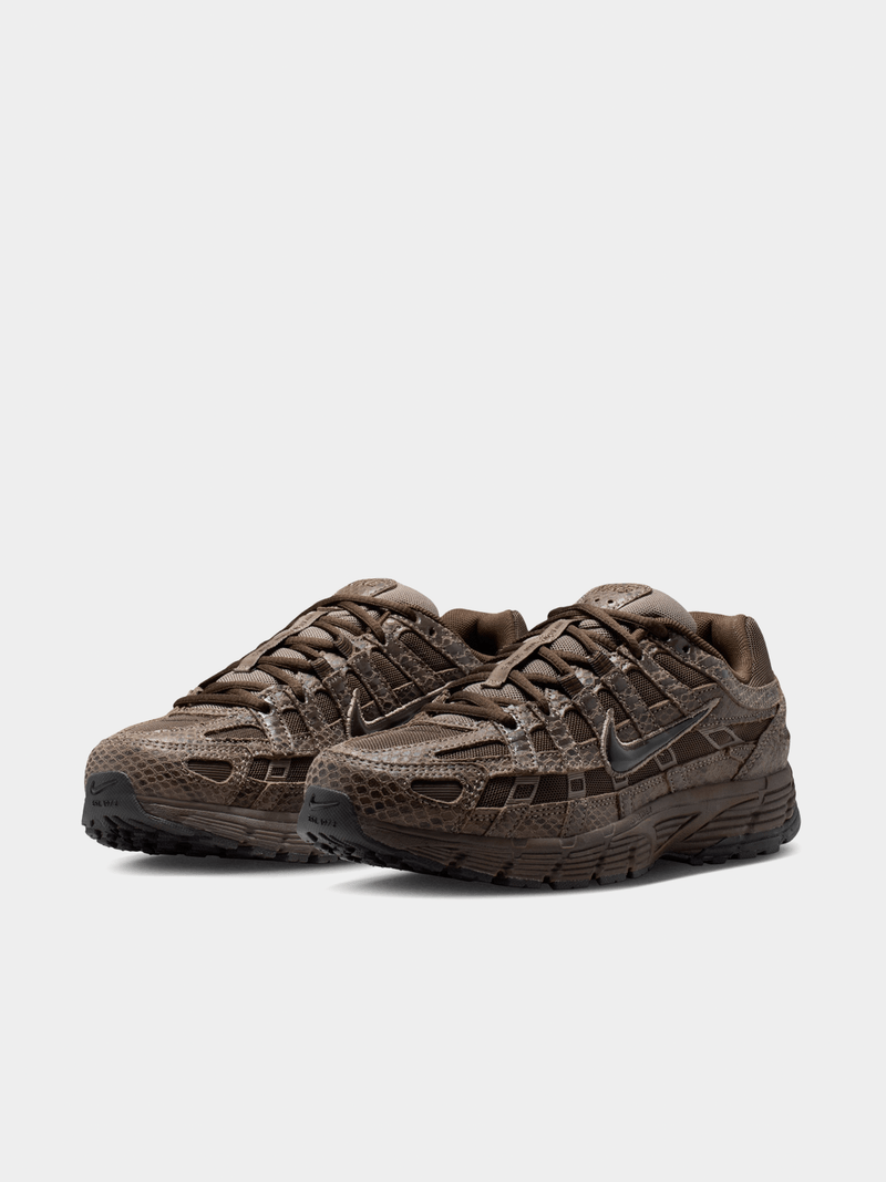 Retro Running Sneakers - Brown Snake Print