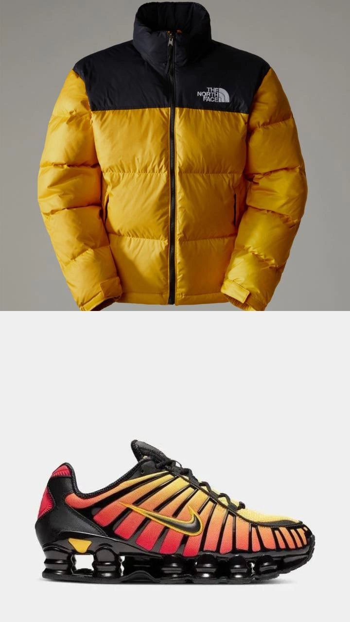 Retro Cushioned Sneakers + Padded Puffer Jacket Set
