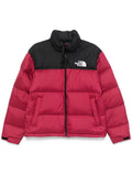 Retro Colorblock Puffer Jacket - Red/Black