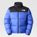 Retro Colorblock Puffer Jacket - Royal Blue/Black
