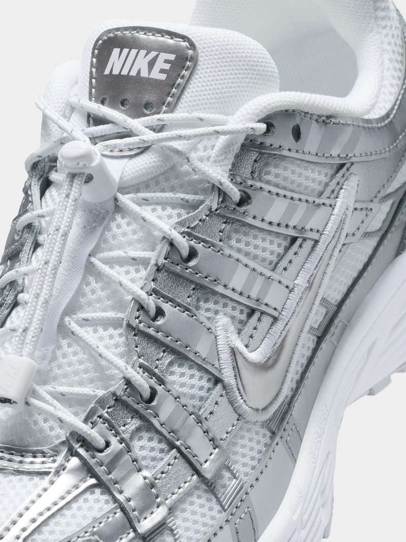 Retro Running Sneakers - Silver White