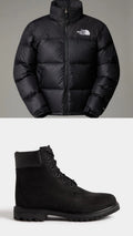 Boot Sneakers + Padded Puffer Jacket - Black