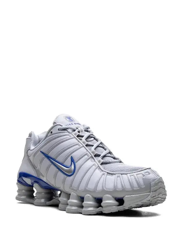 Urban Pulse Sneakers – Gray Silver with Blue Accent (Streetwear Edition) Shox TL